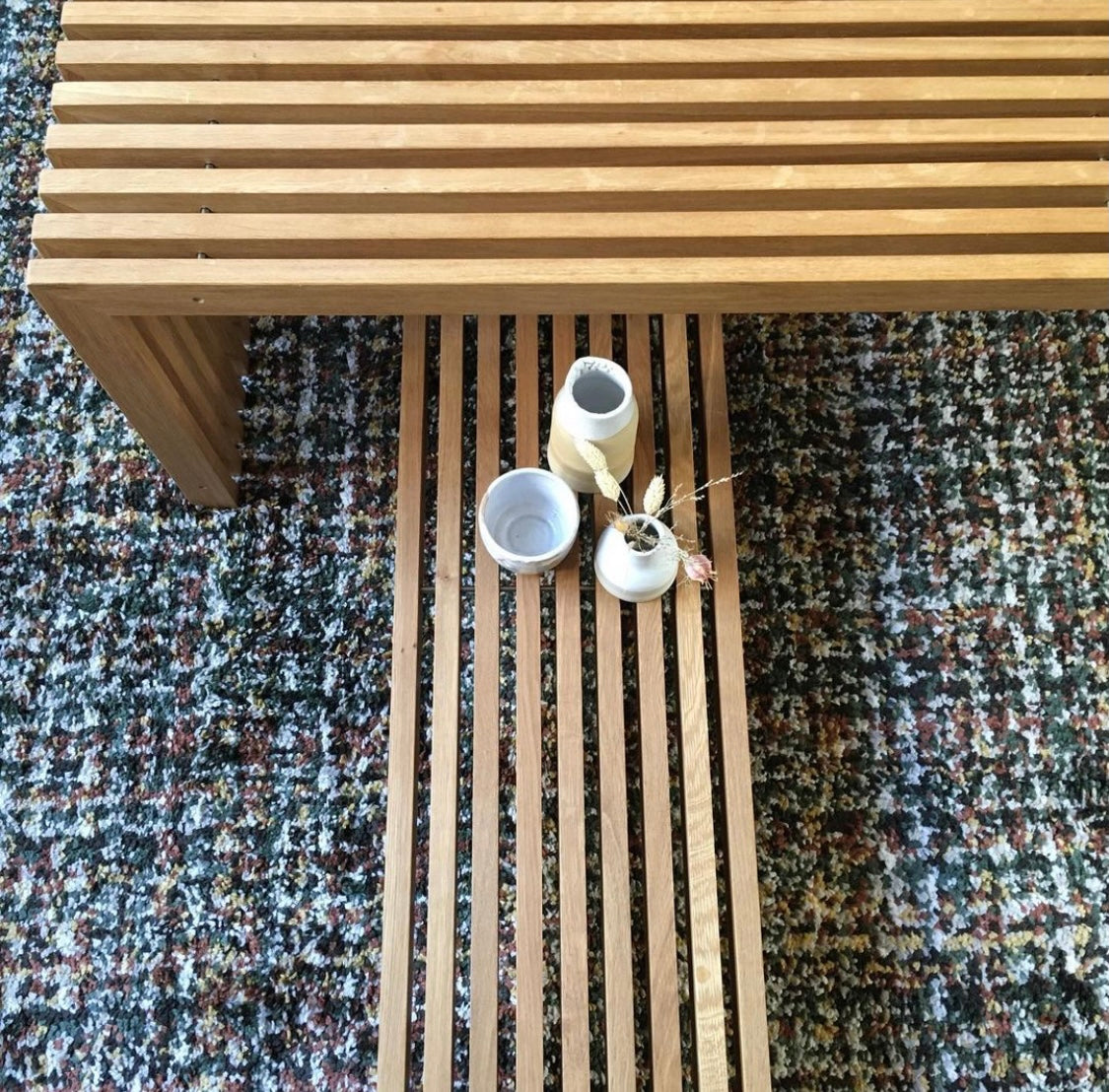 Banc ou tabouret ou table basse en chêne huilé design