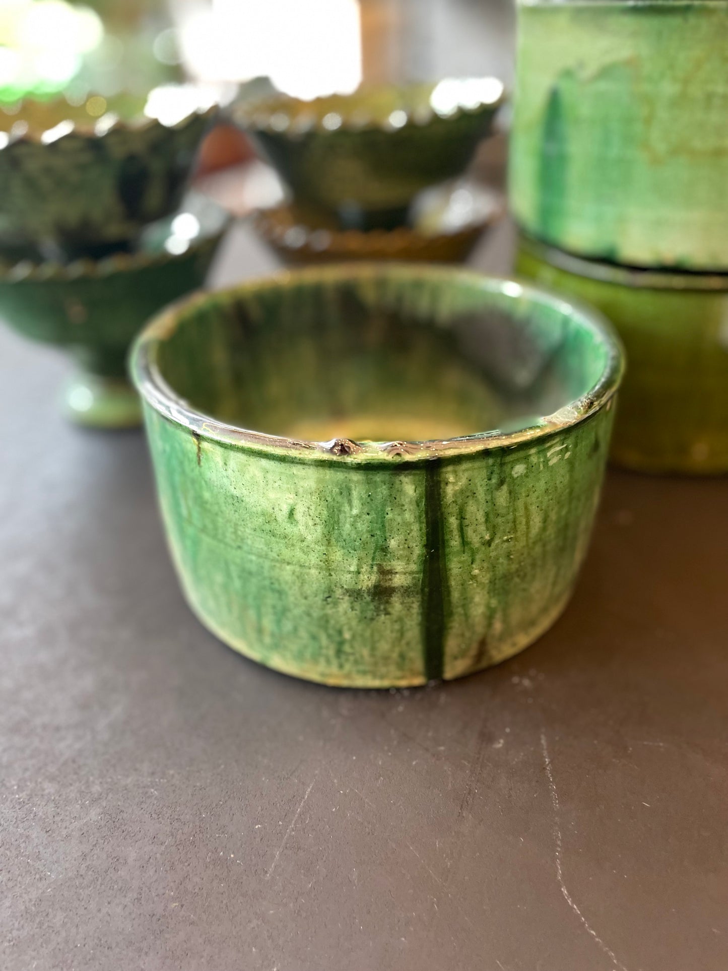 Saladier droit ou pot en poterie traditionnelle de Tamegroute