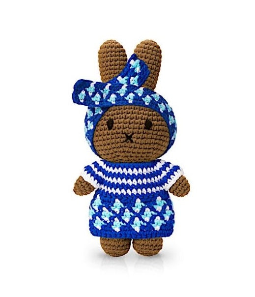 Doudou Miffy Afro bleue