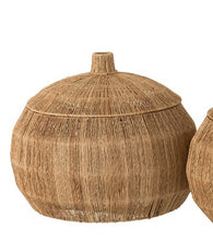 Charger l&#39;image dans la galerie, Panier arrondi en jute avec couvercle
