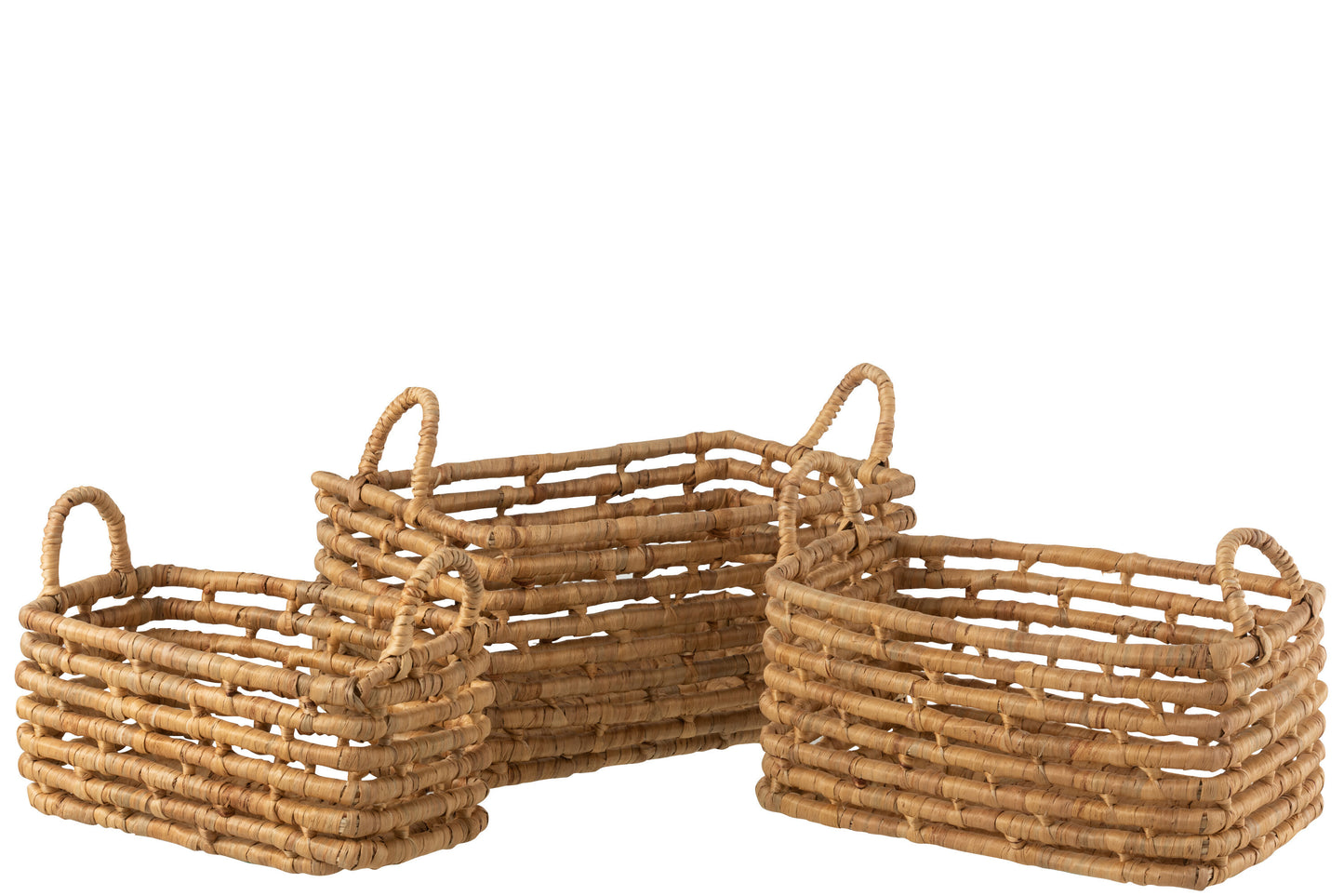 Panier rectangulaire en Jacynthe d'eau naturel - Tailles S, M ou L