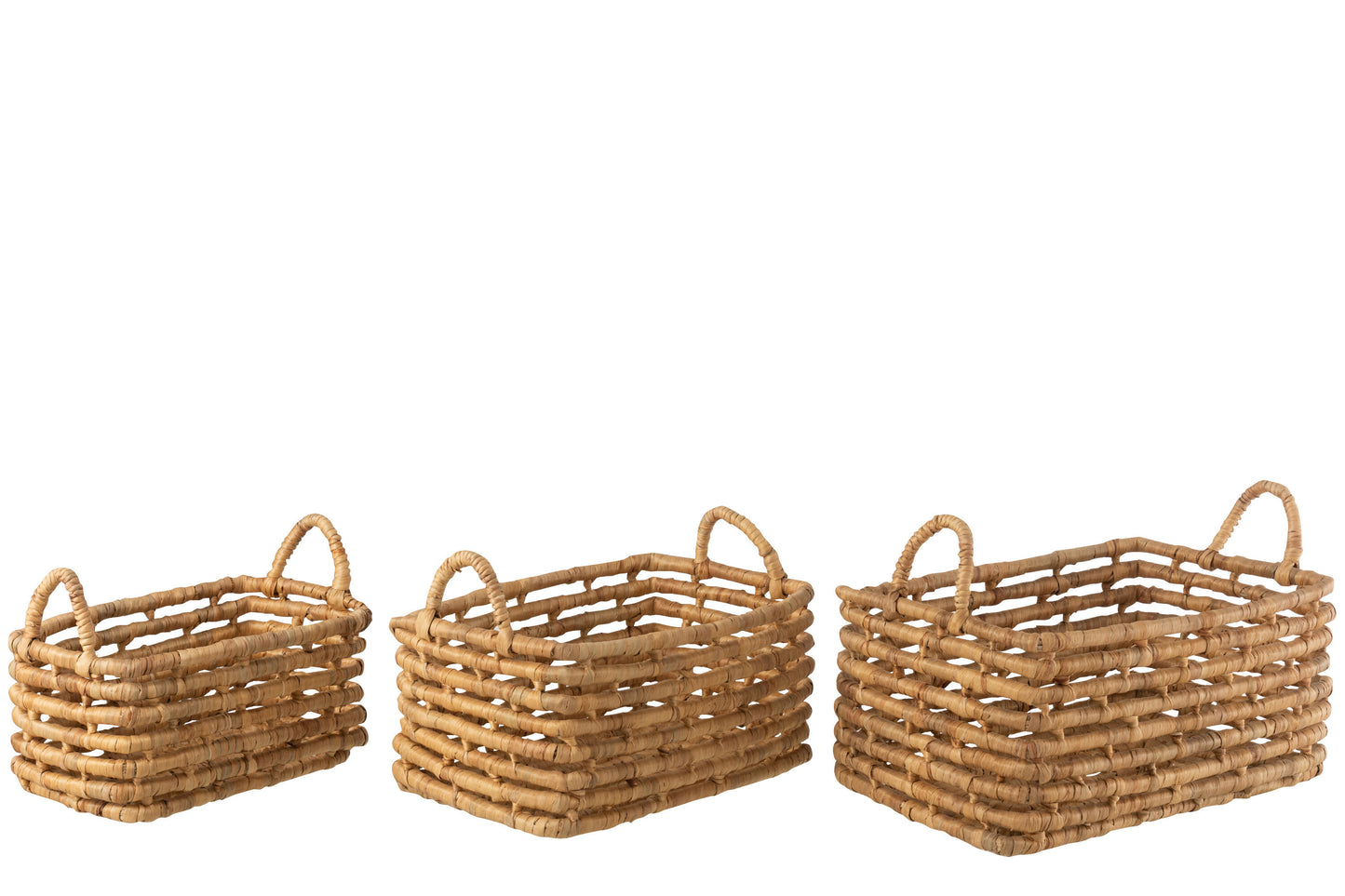 Panier rectangulaire en Jacynthe d'eau naturel - Tailles S, M ou L