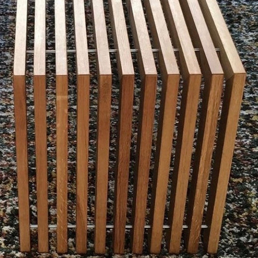 TABOURET EN LATTE DE CHENE MASSIF DESIGN - LA PETITE BOITE JAUNE