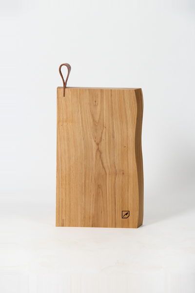 Planche à découper en chêne avec anse en cuir taille M