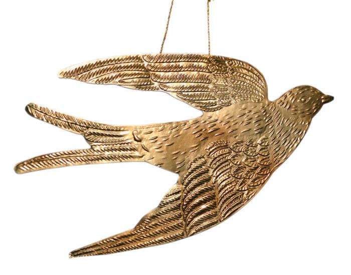Décoration : oiseau en métal à suspendre Grand