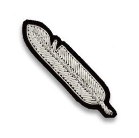 Broche Plume argentée 6,2 x 1,6 cm